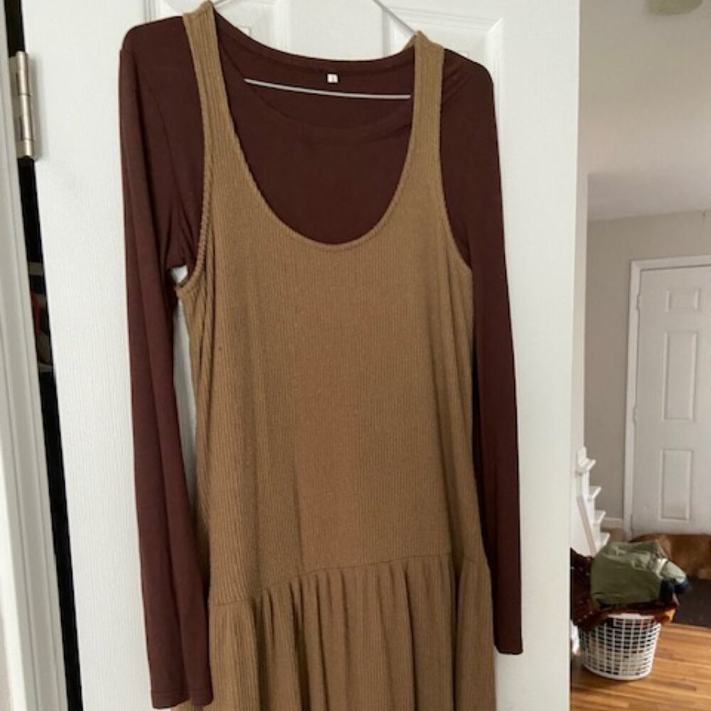 Universal Thread sleeveless maxi dress in tan size medium